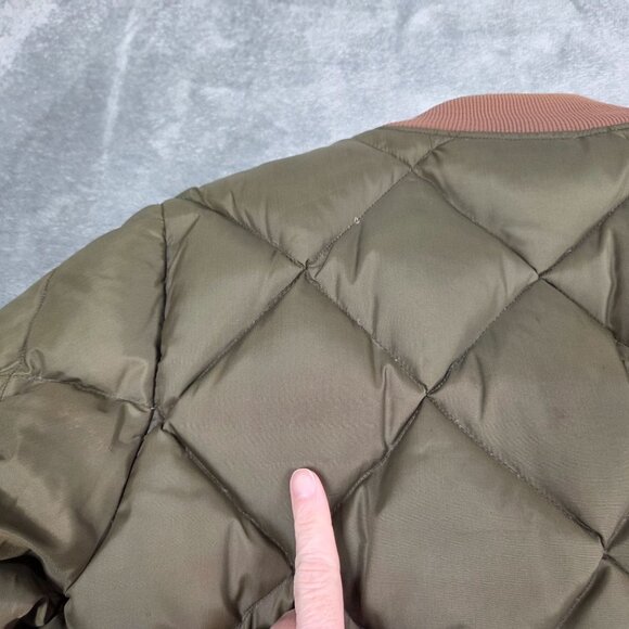 Vintage Eddie Bauer Jacket Mens Medium Green Goose Down Quilted Puffer 50s 60s - Picture 10 of 16
